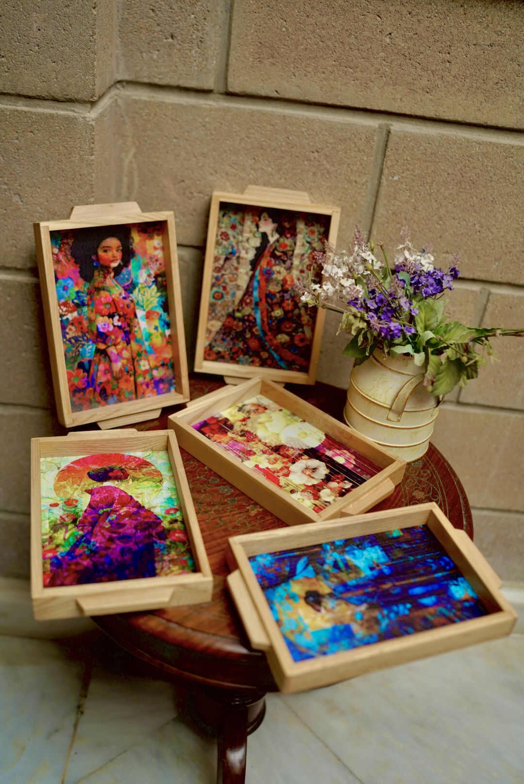 SMALL WOODEN TRAY PREMIUM PRINTED SERVING TRAY